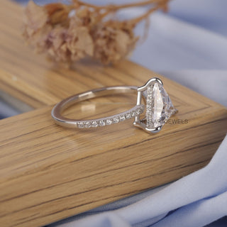 Triangle Moissanite Hidden Halo Solitaire Ring - Kinaara Jewels