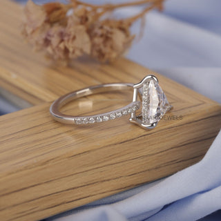 Triangle Lab Grown Diamond Hidden Halo Engagement Ring - Kinaara Jewels