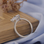 triangle lab grown diamond hidden halo solitaire engagement ring