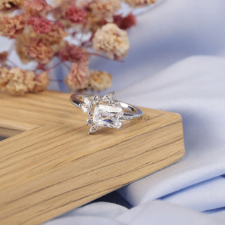 1.00 CT Radiant Cut Moissanite Engagement Ring					