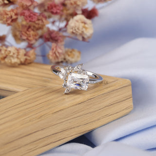 vintage radiant cut lab grown diamond ring