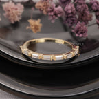 Baguette Cut Lab Grown Diamond Bar Set Half Eternity Band