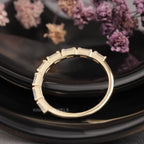 baguette diamond half eternity wedding band