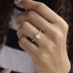 pear cut lab grown diamond engagement ring