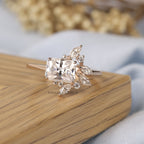 east west radiant cut moissanite engagement ring