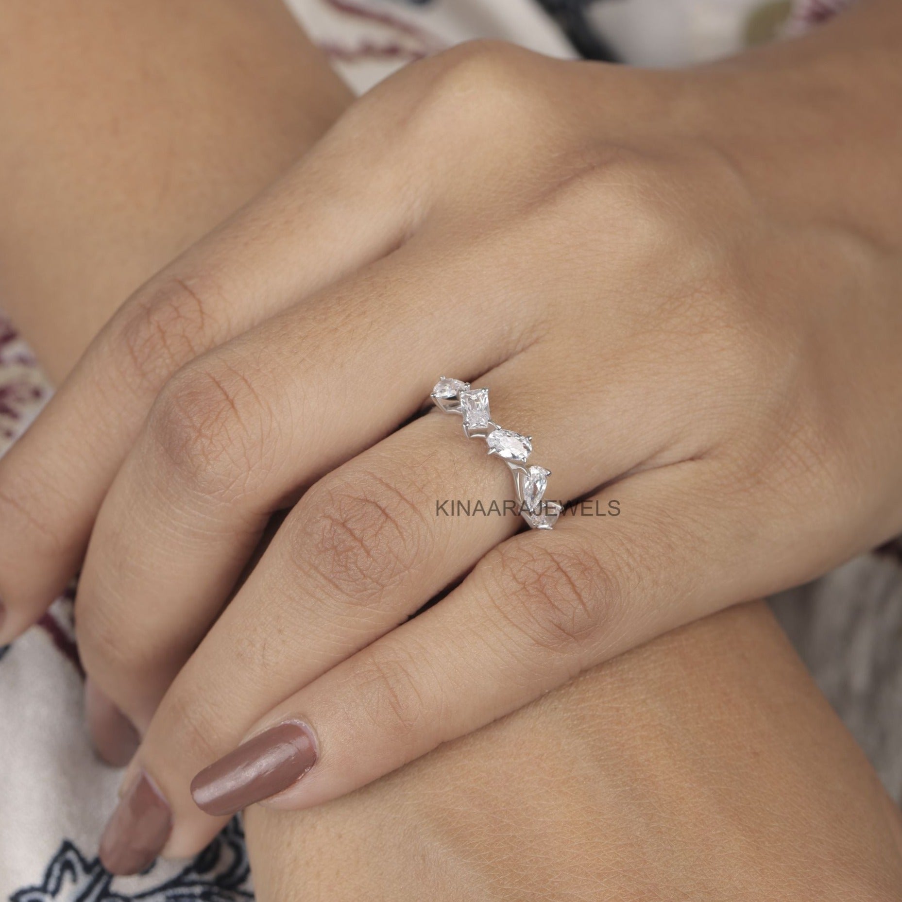lab diamond half eternity band