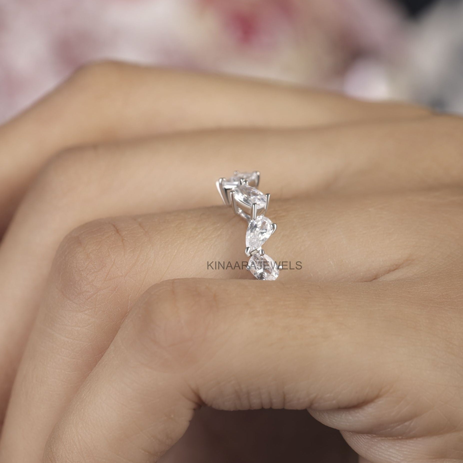multi shape lab created diamond ring