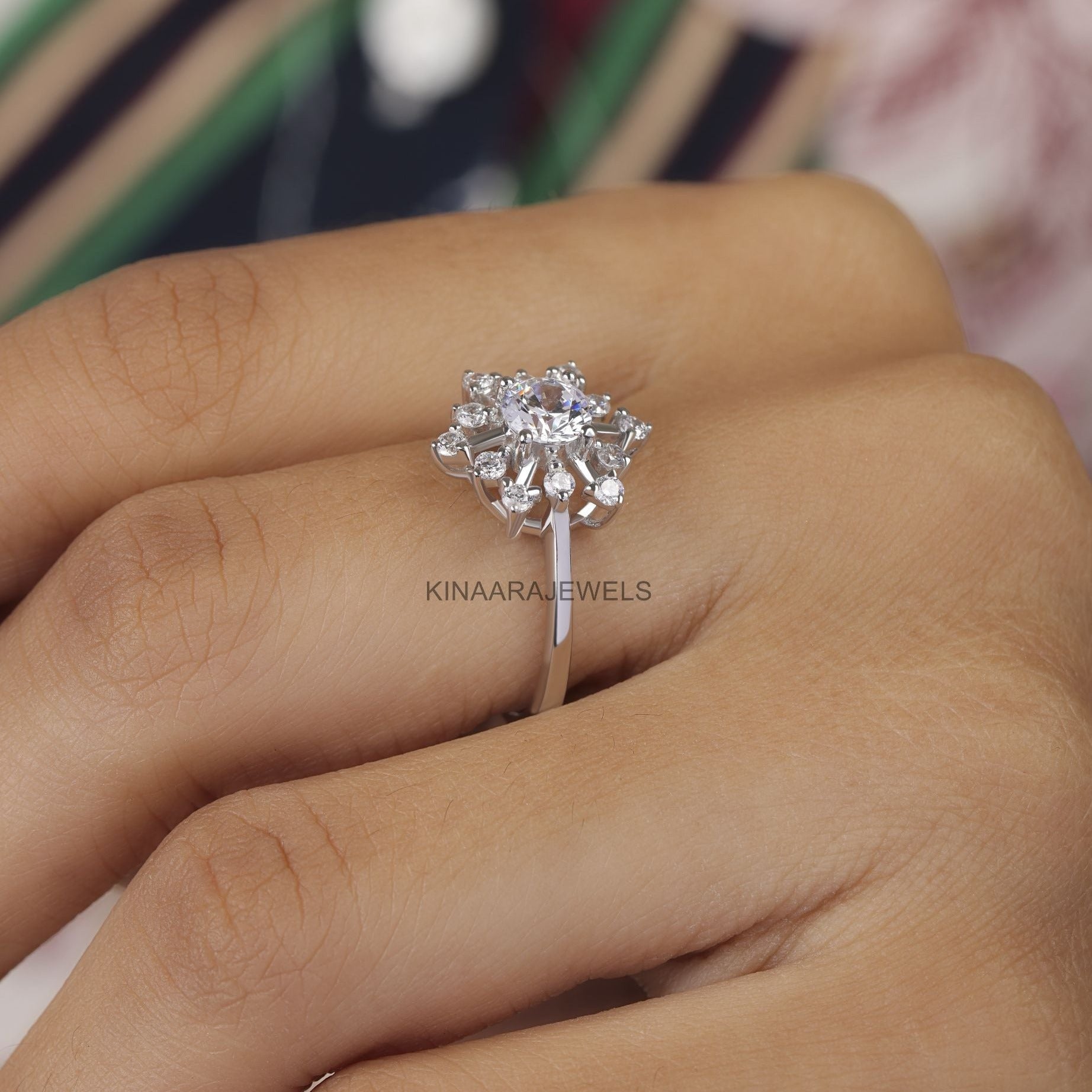 vintage snowflake diamond ring