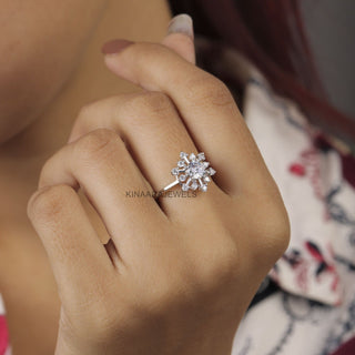 vintage snowflake diamond ring