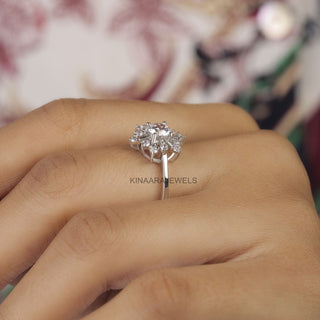 Snowflake Lab Grown Diamond Halo Ring6