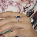 2 ct blue sapphire oval engagement ring
