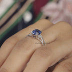 2 Ct Blue Sapphire Oval Engagement Ring - Kinaara Jewels1
