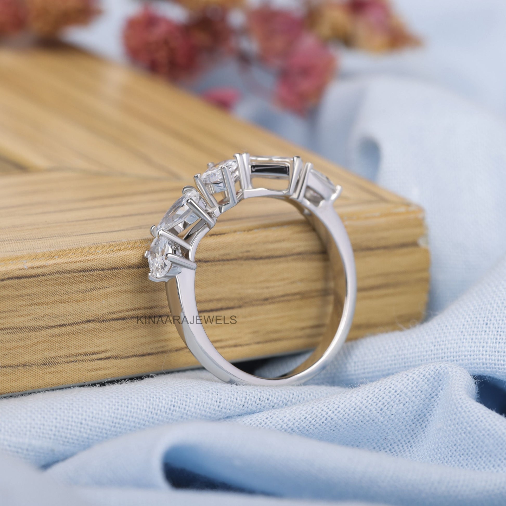 multi stone wedding band