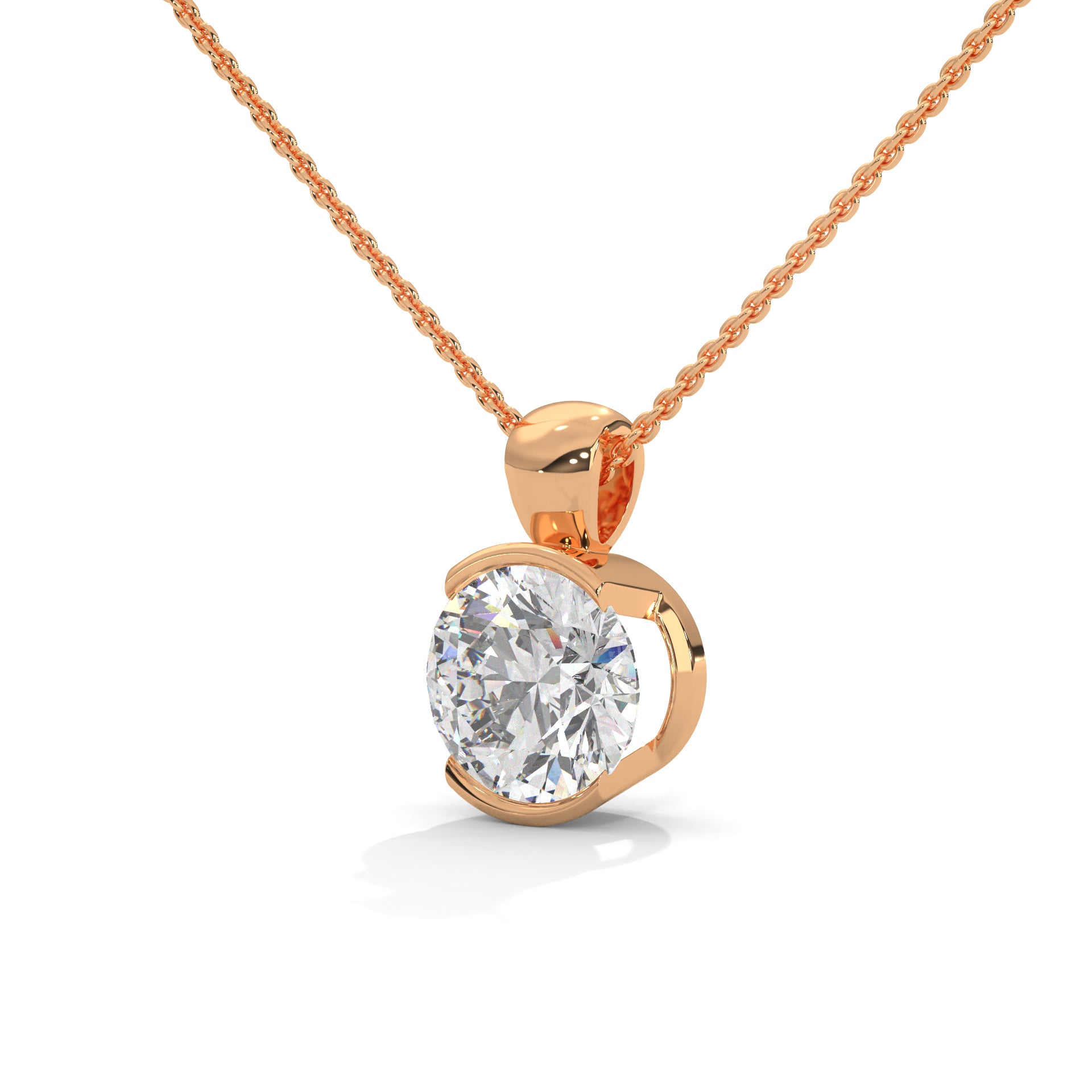 lab diamond solitaire necklace