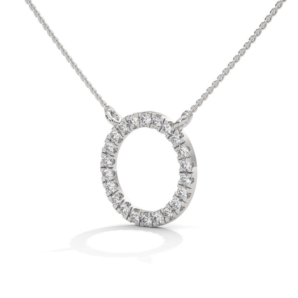 lab grown diamond circle shaped pendent