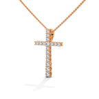 lab grown diamond cross pendant
