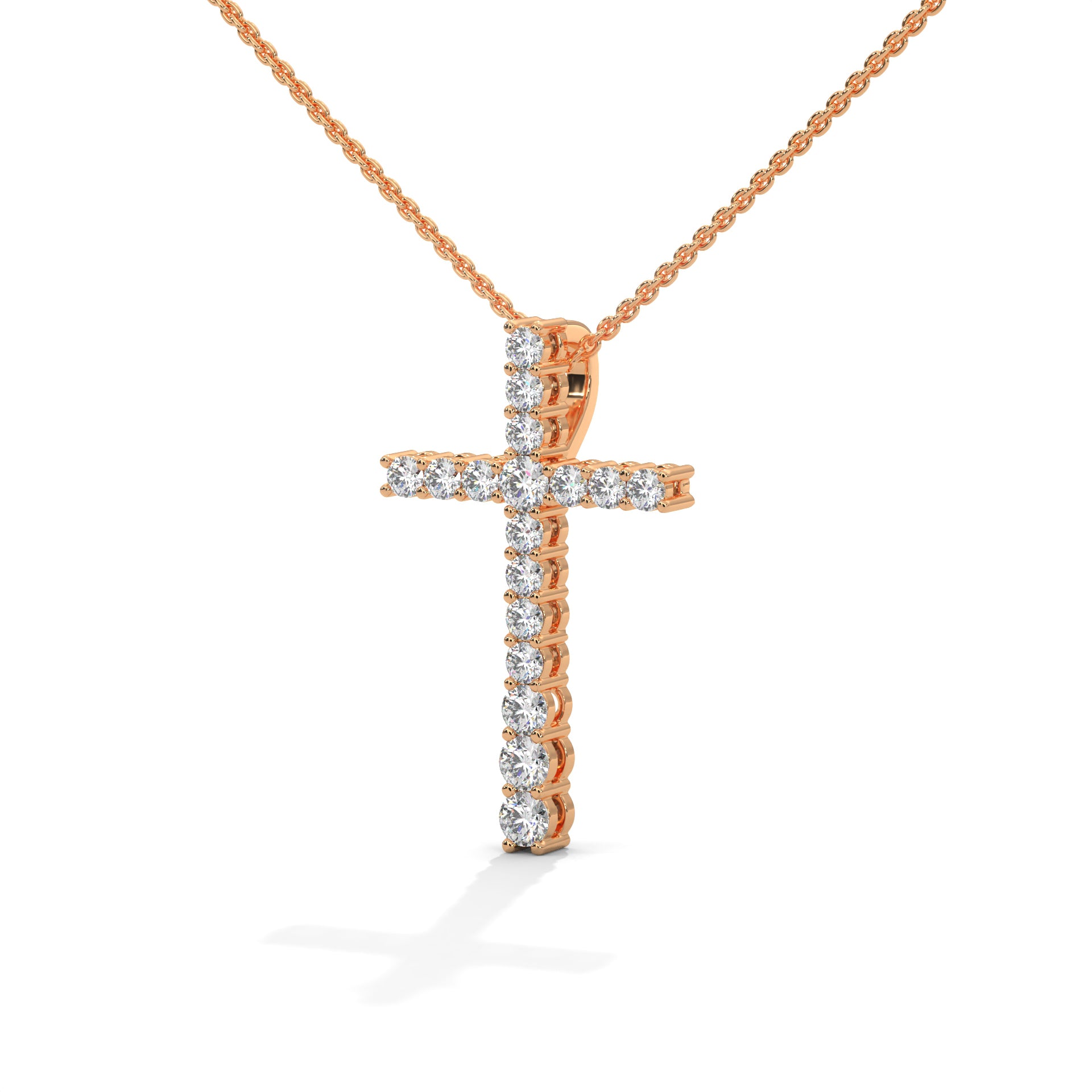lab grown diamond cross pendant