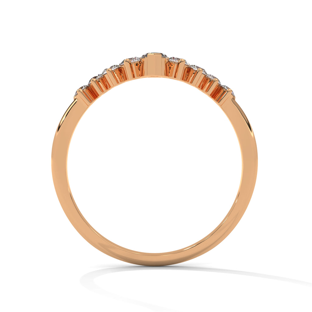 marquise_round moissanite v shaped wedding band