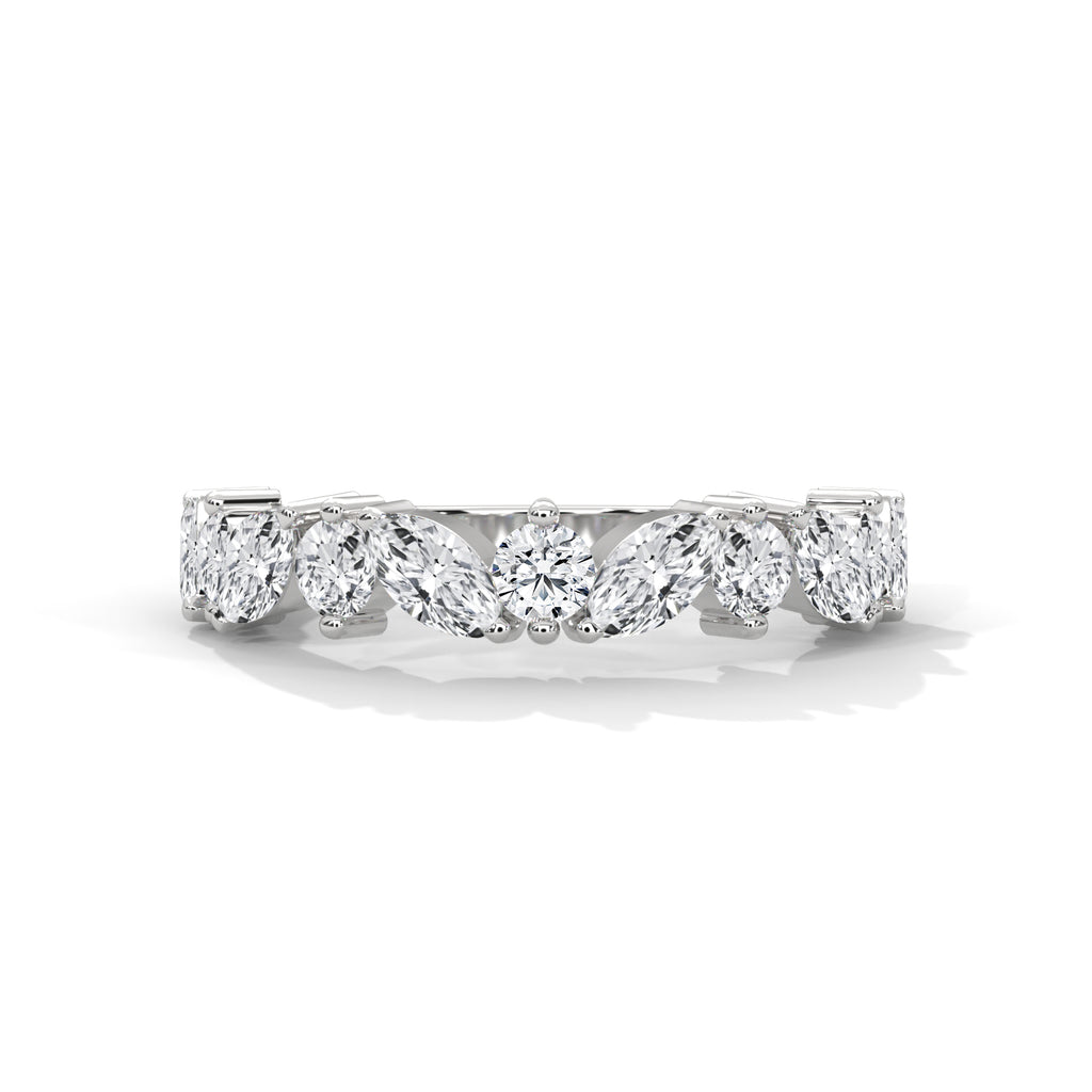 marquise cut moissanite half eternity band