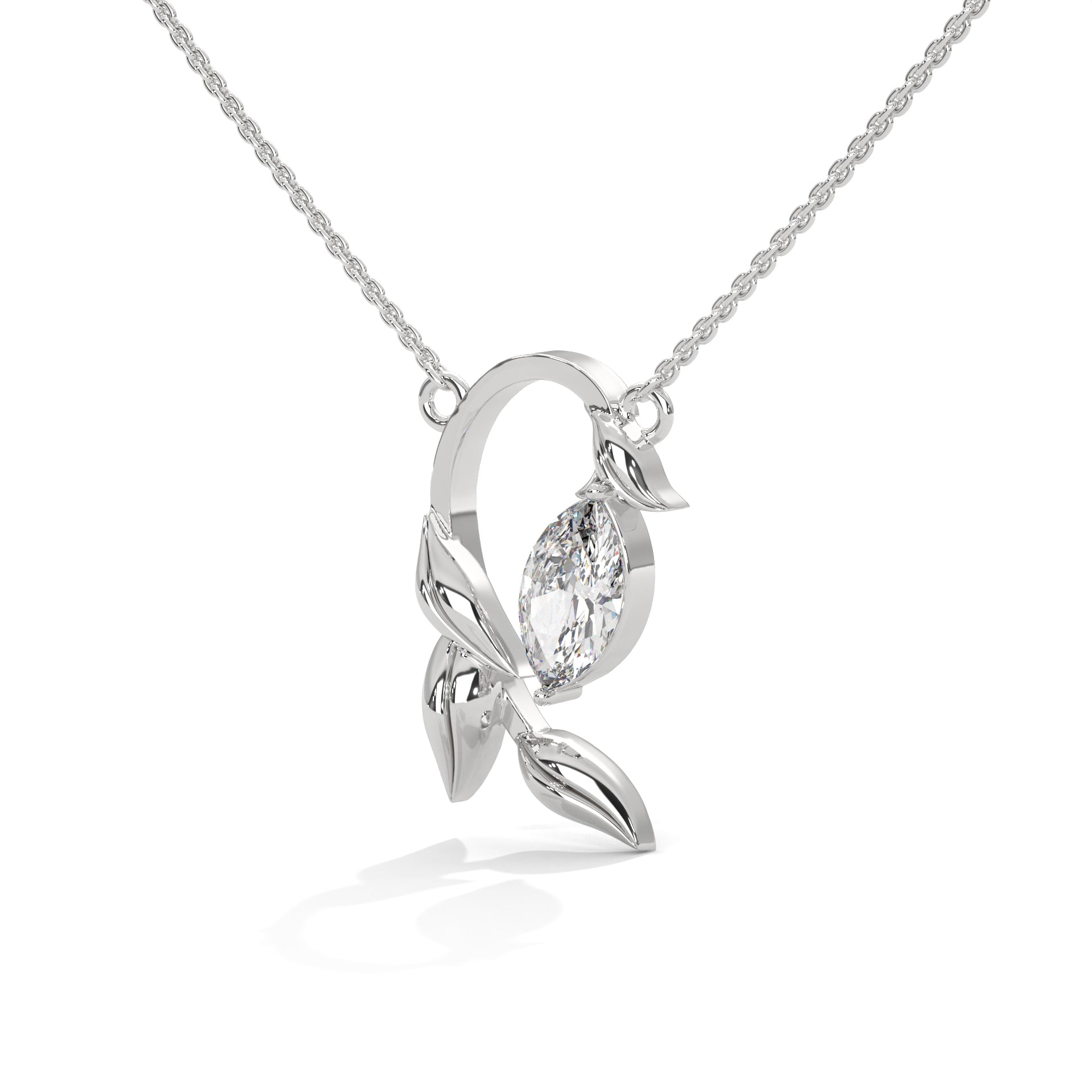 marquise lab diamond pendent