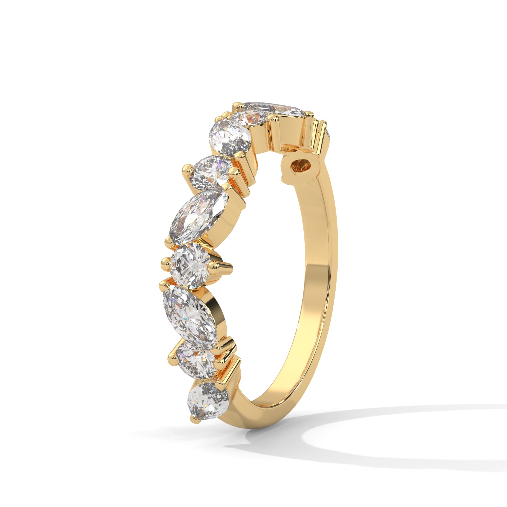marquise moissanite half eternity band