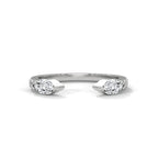 Stylish Marquise Moissanite Open Wrap Wedding Band