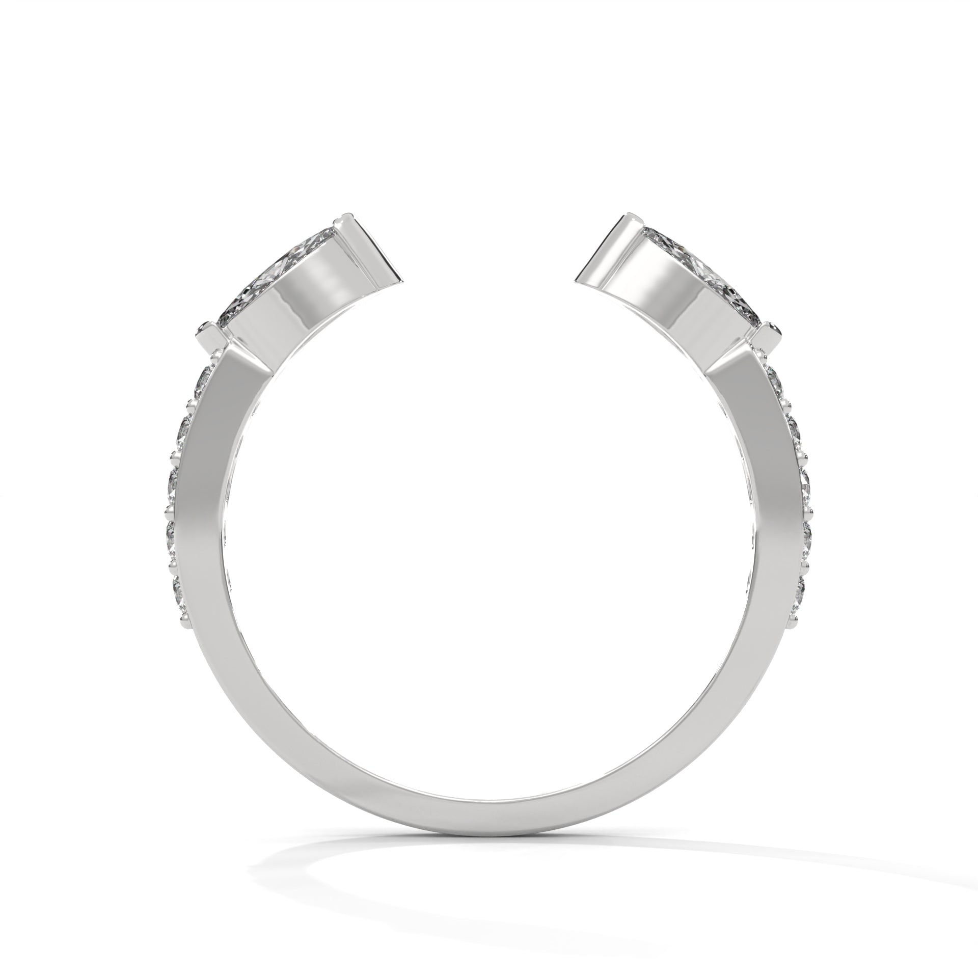 Stylish Marquise Moissanite Open Wrap Wedding Band