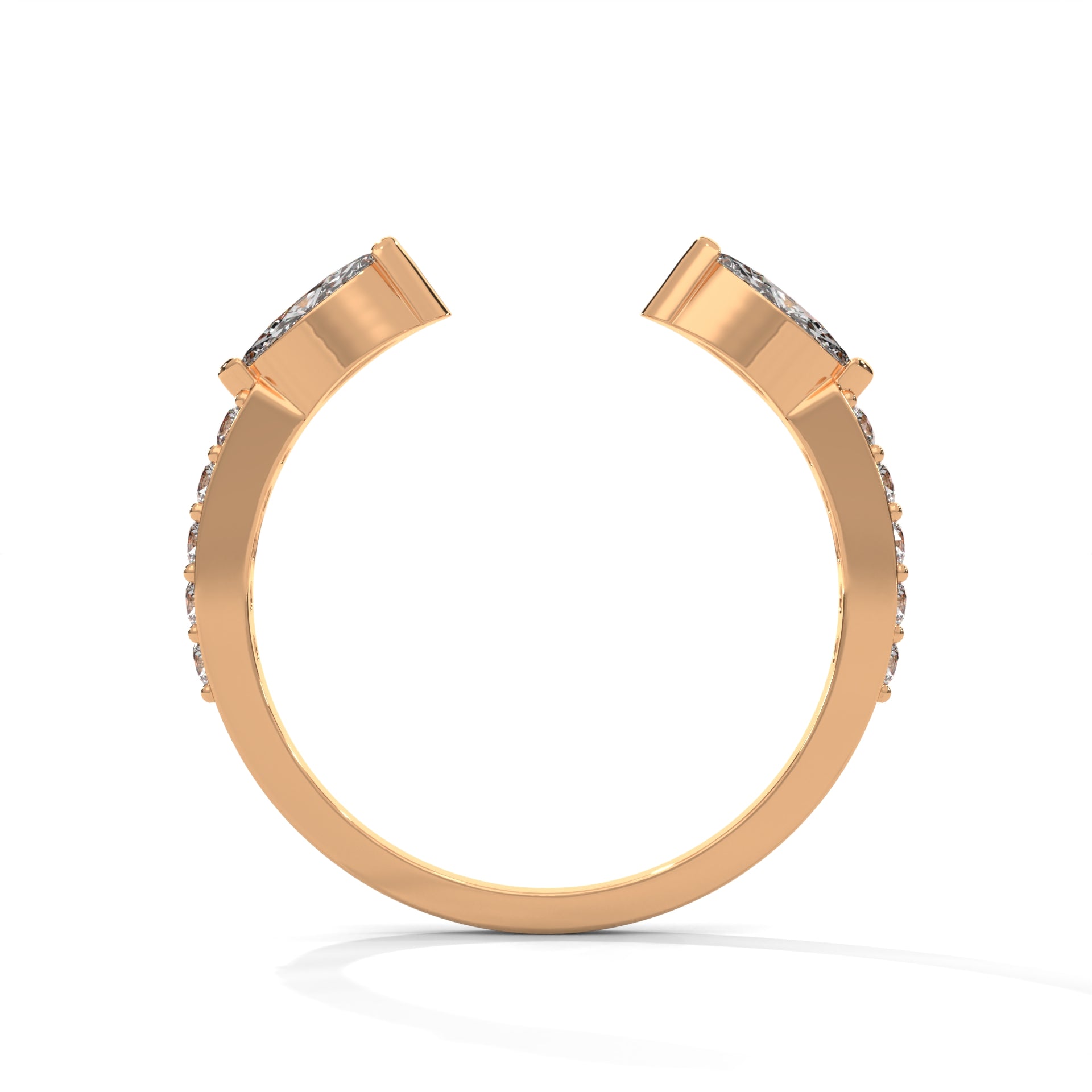 Stylish Marquise Moissanite Open Wrap Wedding Band