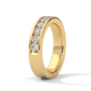 moissanite channel set wedding band