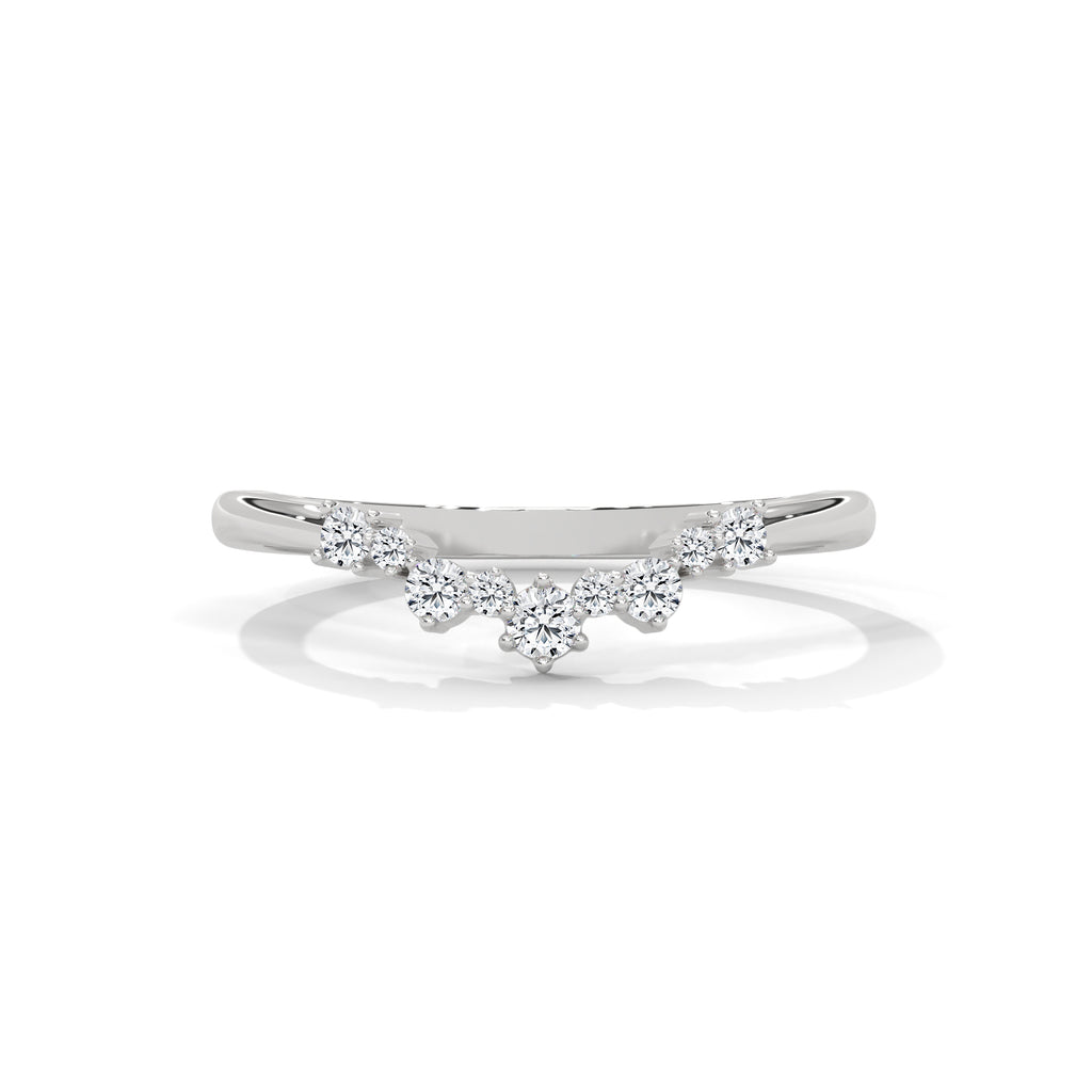 moissanite curved half eternity band