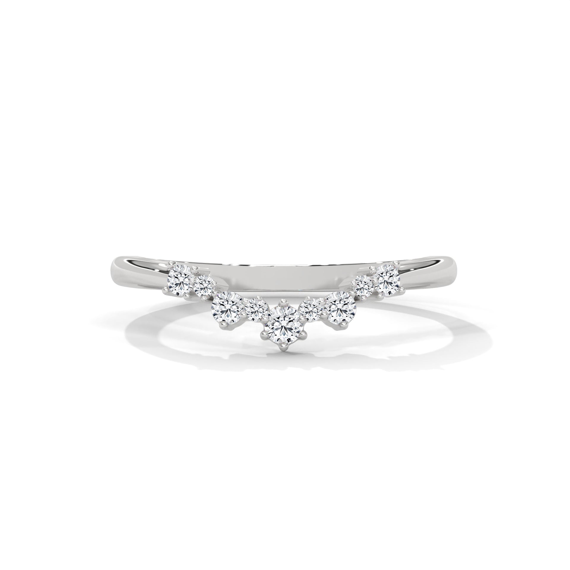 moissanite curved half eternity band