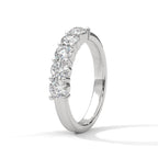 moissanite five stone diamond wedding band