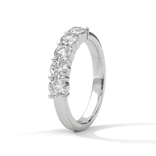 moissanite five stone diamond wedding band