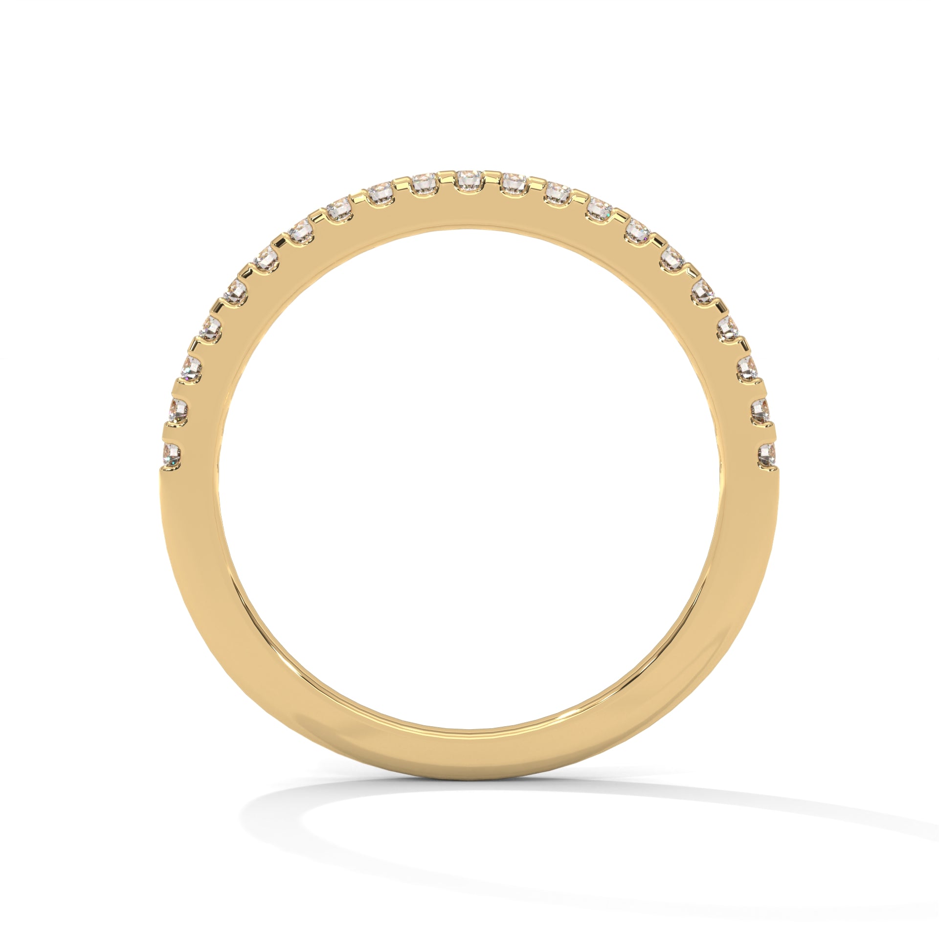 moissanite gold wedding band