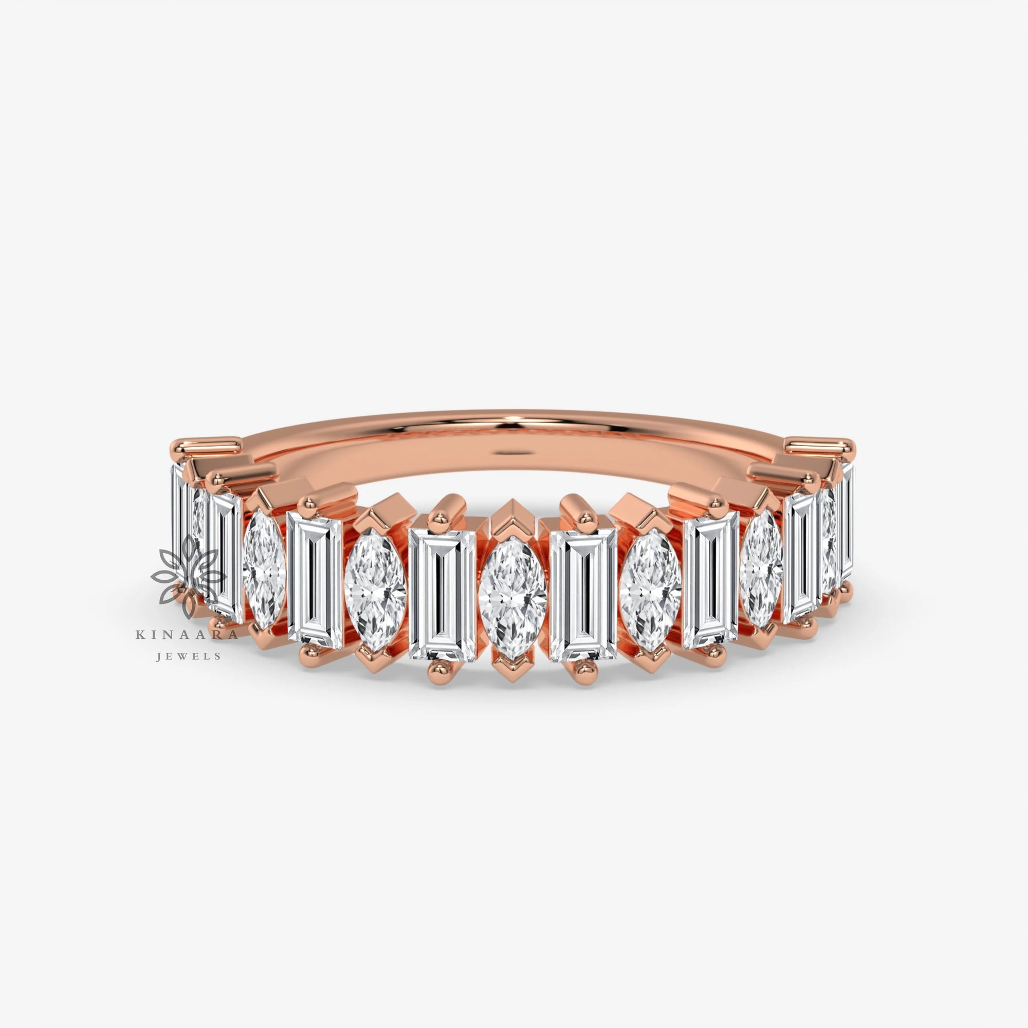 moissanite half eternity wedding band