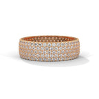 moissanite pave eternity band in rose gold