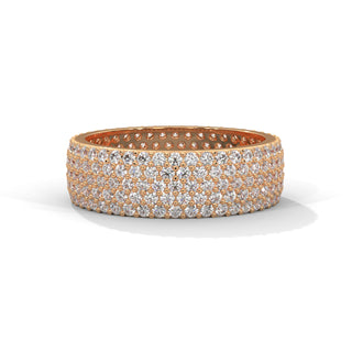 moissanite pave eternity band in rose gold