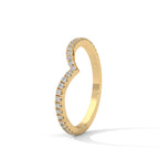 moissanite v shaped curved eternity wedding band