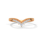 moissanite v shaped curved wedding band