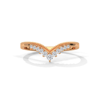 moissanite v shaped curved wedding band
