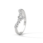 moissanite v shaped wedding band