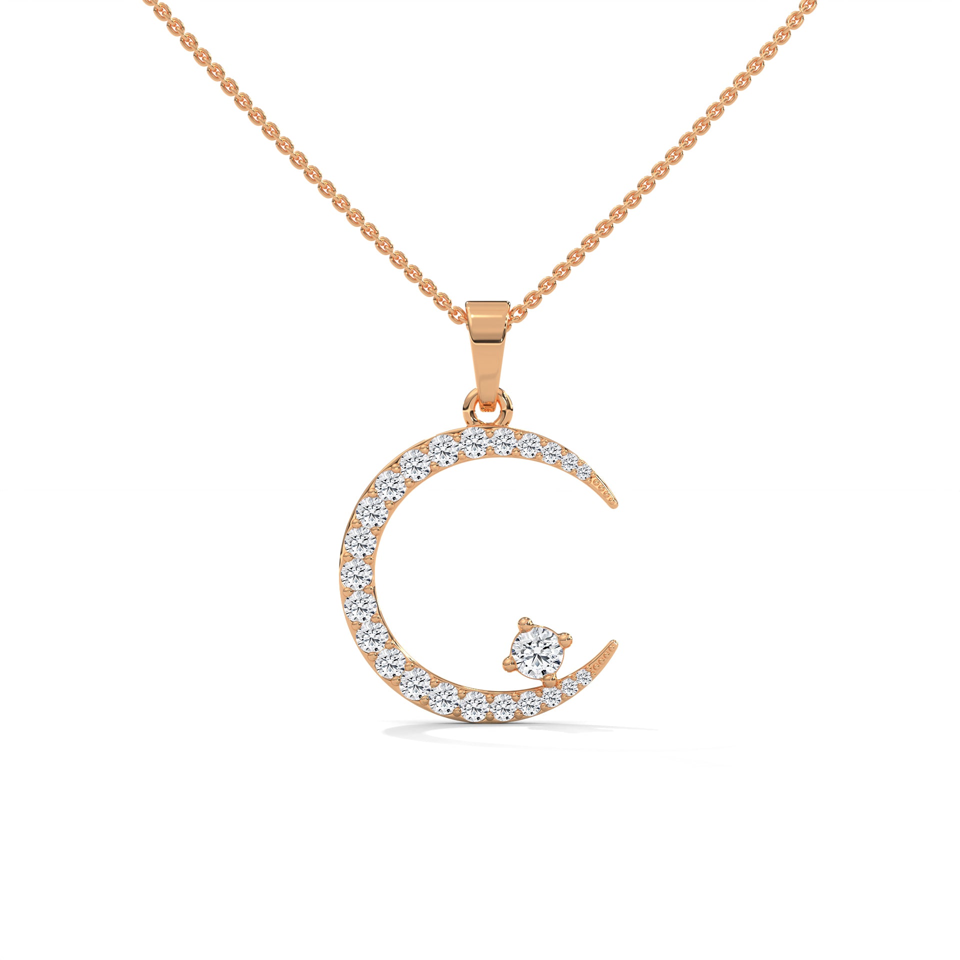 moon diamond pendant