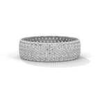 multi row moissanite pave eternity ring in white gold