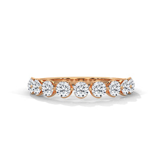 nine round moissanite half eternity band