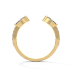 Stylish Marquise Moissanite Open Wrap Wedding Band