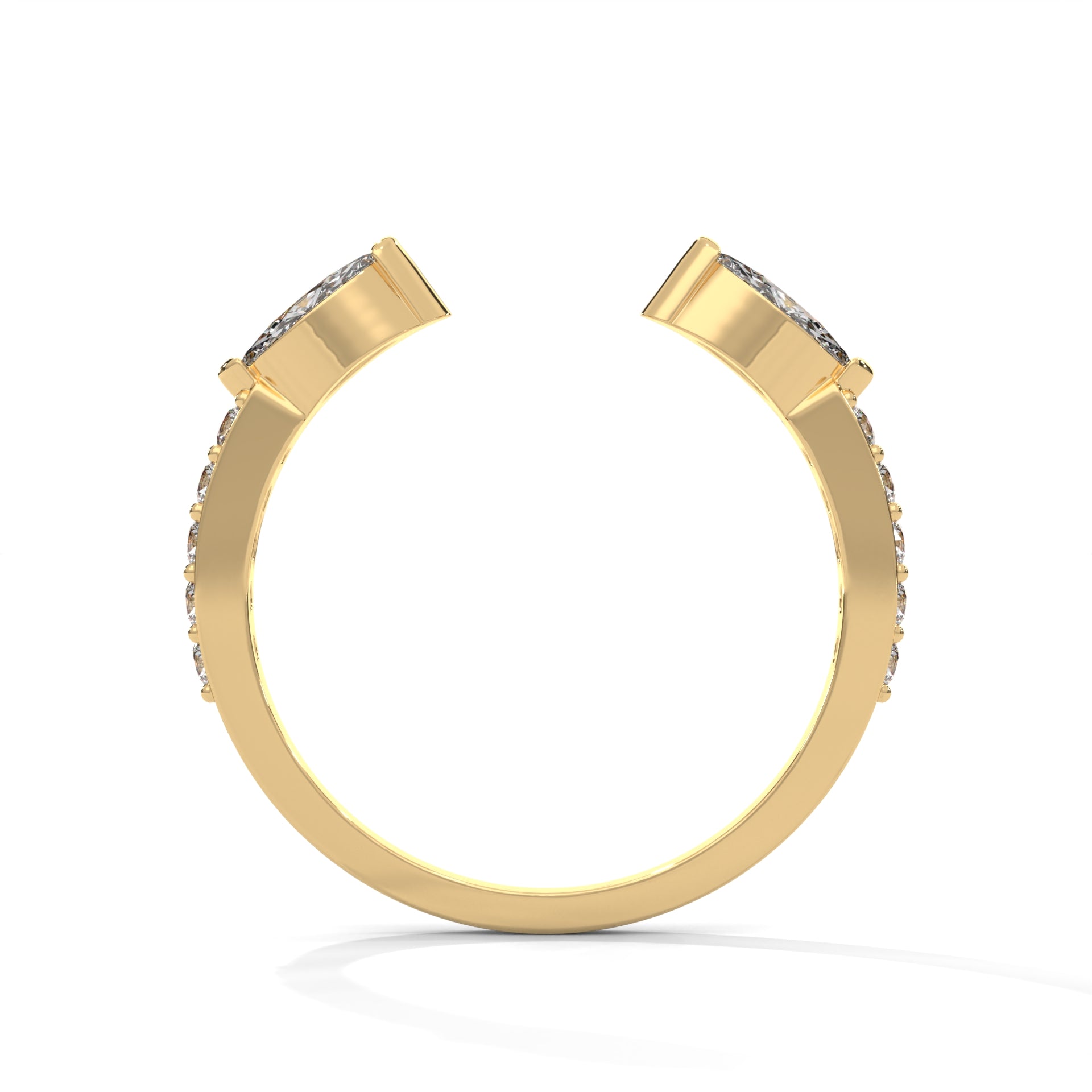 Stylish Marquise Moissanite Open Wrap Wedding Band