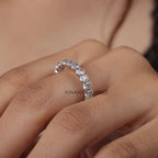 oval cut moissanite wedding band
