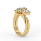 oval cut twin diamond enhancer band