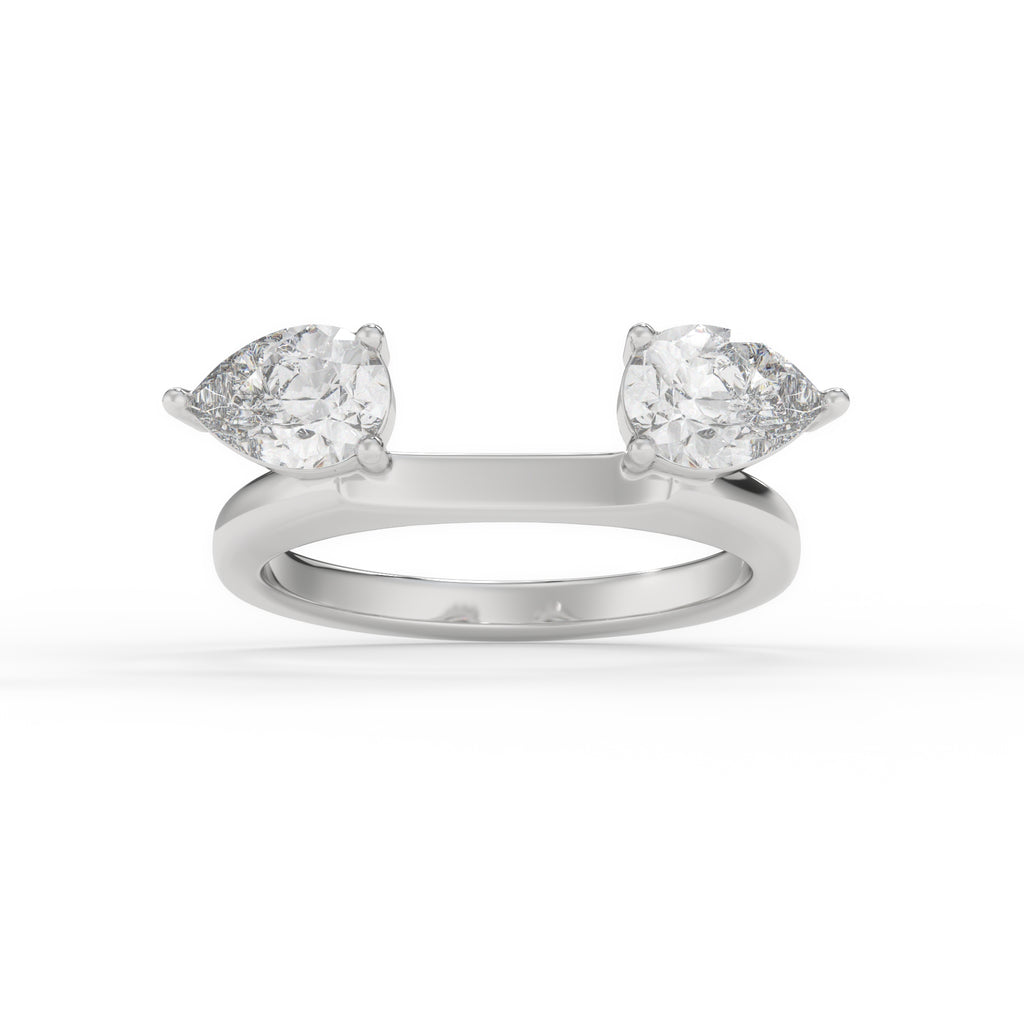 White Gold Pear-Shaped Double Lab grown Enhancer Band