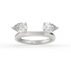 White Gold Pear-Shaped Double Lab grown Enhancer Band